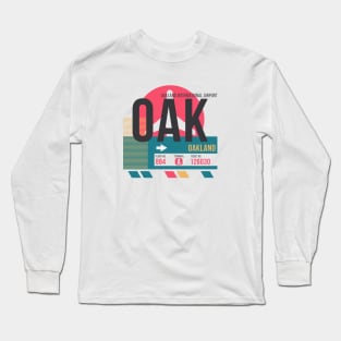 Oakland (OAK) Airport // Sunset Baggage Tag Long Sleeve T-Shirt